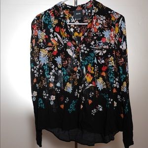Anthropologie Maeve Floral Button up Top